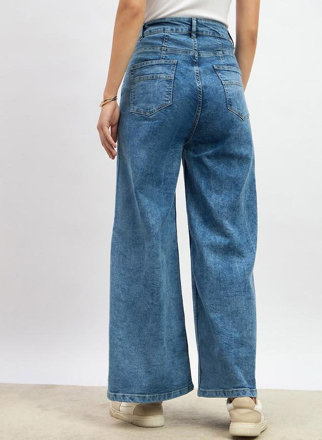 ستايلي جينز واسع بخصر مرتفع وجيوب - Image 5