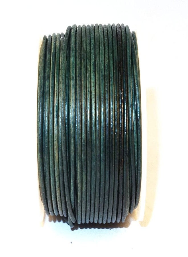Cords Craft Thin Leather Cord 1mm Necklace for Jewelry Making, Crafts, Pendant, Bracelet, String Cording for DIY Projects Vintage Color Roll of 21.87 Yards, Vintage Green - Image 1