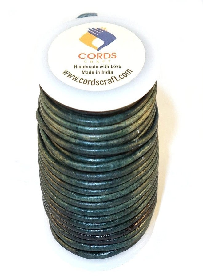 Cords Craft Thin Leather Cord 1mm Necklace for Jewelry Making, Crafts, Pendant, Bracelet, String Cording for DIY Projects Vintage Color Roll of 21.87 Yards, Vintage Green - Image 2