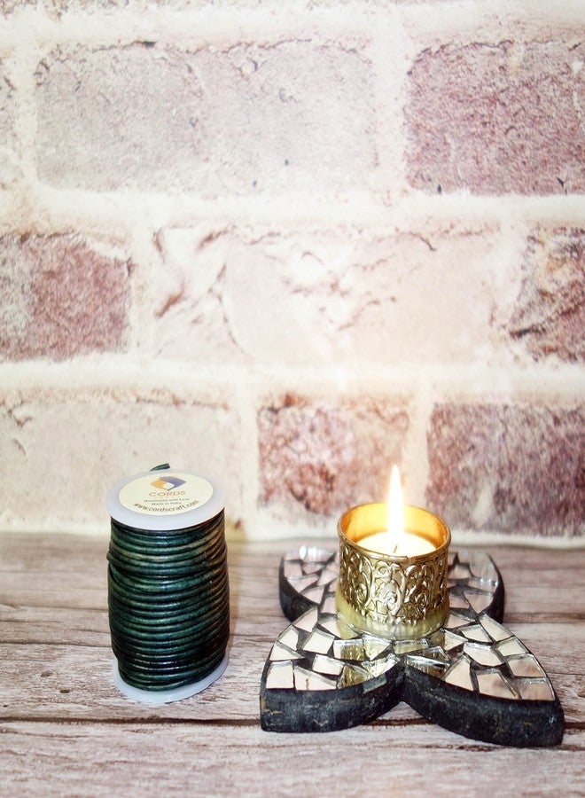 Cords Craft Thin Leather Cord 1mm Necklace for Jewelry Making, Crafts, Pendant, Bracelet, String Cording for DIY Projects Vintage Color Roll of 21.87 Yards, Vintage Green - Image 3