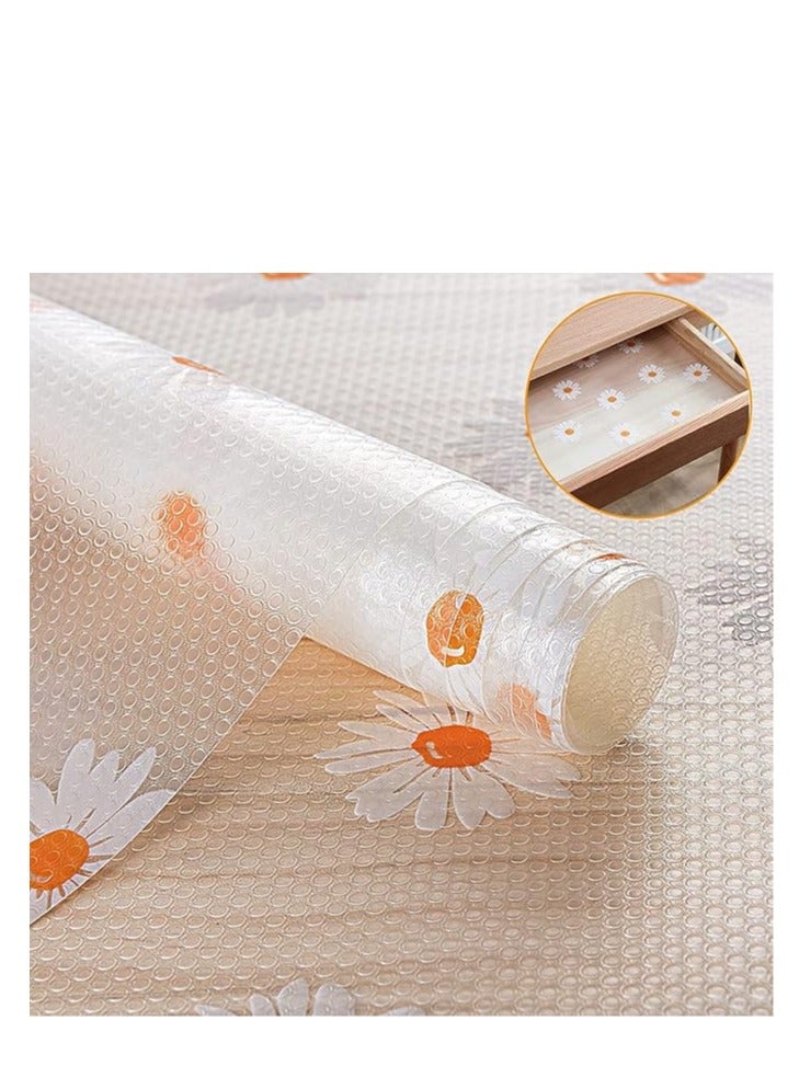 رول مفرش للادراج والارفف  غير لاصق ومضاد للماء.  قابلة للغسل وقابلة لاعادة الاستخدام؛ للثلاجة، وخزانة الملابس، ورف الاسلاك، وصندوق الادوات، وخزانة الطعام، والمكتب-متعدد الاشكال-5م - Image 1