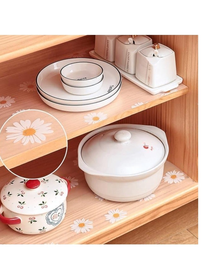 رول مفرش للادراج والارفف  غير لاصق ومضاد للماء.  قابلة للغسل وقابلة لاعادة الاستخدام؛ للثلاجة، وخزانة الملابس، ورف الاسلاك، وصندوق الادوات، وخزانة الطعام، والمكتب-متعدد الاشكال-5م - Image 5