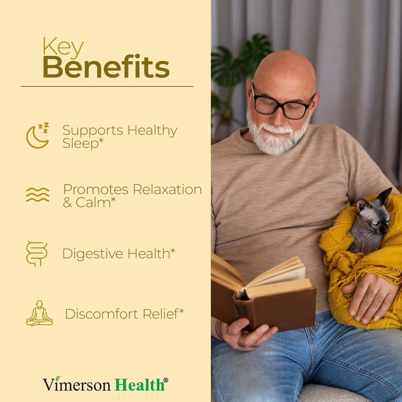 Vimerson Health Turmeric Supplement  Chamomile Capsules for Sleep  Organic Turmeric Sleep Supplement with Chamomile Flowers Extract Manzanilla  Relaxation  Stress Support  Joint  Digestive Health 60 Capsules - Image 2