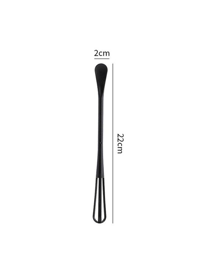 HuHa 5pcs Household Mini Whisk With Small Spoon Kitchen Multifunctional Stirring Stick(White) - Image 3
