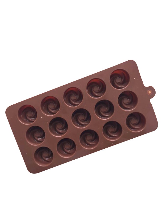 إسكدنيا 15-Rose Shape Chocolate Mould Brown 21x10.5x1.9centimeter