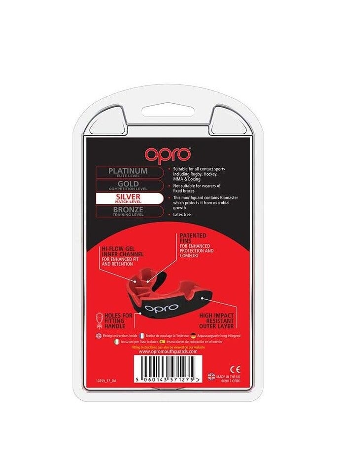 OPRO Self-fit Adult Mouthguard - Match level mouthguard with durable outer layer for enhanced impact protection and a flexible inner layer for supreme comfort and fit, Black/Red - Image 5