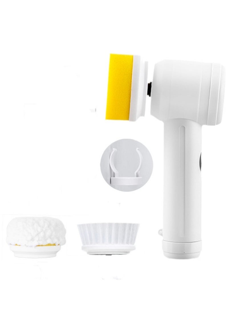 Electric Rotary Cleaning Brush, Also Known As An Electric Cleaning Brush. It Comes With 3 Replaceable Brush Heads And Is A Cordless And Waterproof Brush. It Is An Electric Scrubber Used For Cleaning Bathrooms, Balconies, Kitchens, Doing The Dishes, Etc., And For Cleaning Sinks.  - Image 1