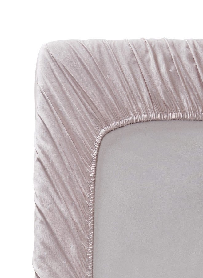 طقم ملاءات فيرا وانغ - مقاس كوين، مفروشات فاخرة من القطن الساتان، 800 خيط، ديكور منزلي ناعم وأملس (لون وردي مزخرف، مقاس كوين) - Image 5