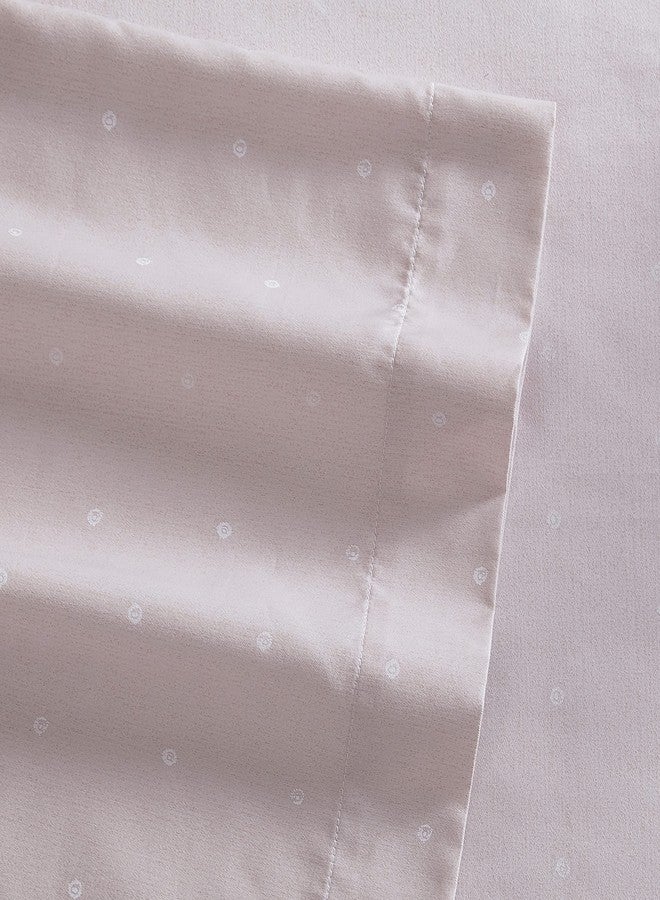 طقم ملاءات فيرا وانغ - مقاس كوين، مفروشات فاخرة من القطن الساتان، 800 خيط، ديكور منزلي ناعم وأملس (لون وردي مزخرف، مقاس كوين) - Image 3