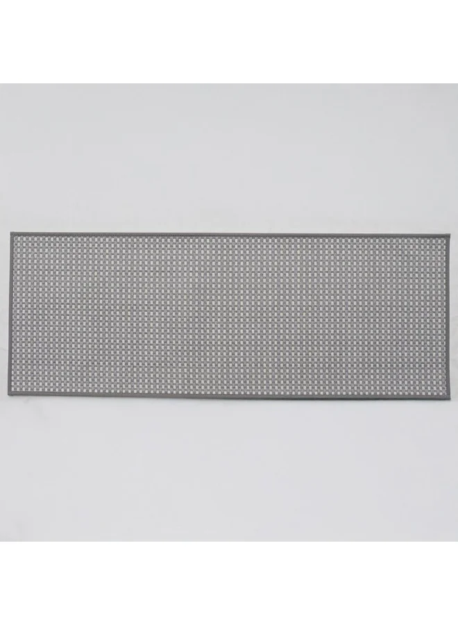 دانوب هوم Beluxe Tiko Chenille Woven Fabric Rubber Kitchen Mat 45x120cm - Grey | Non-Slip, Water-Absorbent Area Rug For Kitchen & Home | Durable & Stain-Resistant Floor Mat