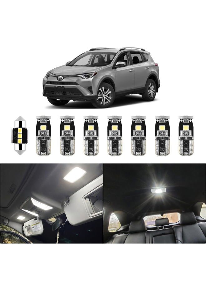 EASY EAGLE LED Interior Car Lights for Toyota-RAV4-2016-2022: 8 Piece Kit White LED Light Bulbs - Super Bright 6000K + Install Tool - Image 1