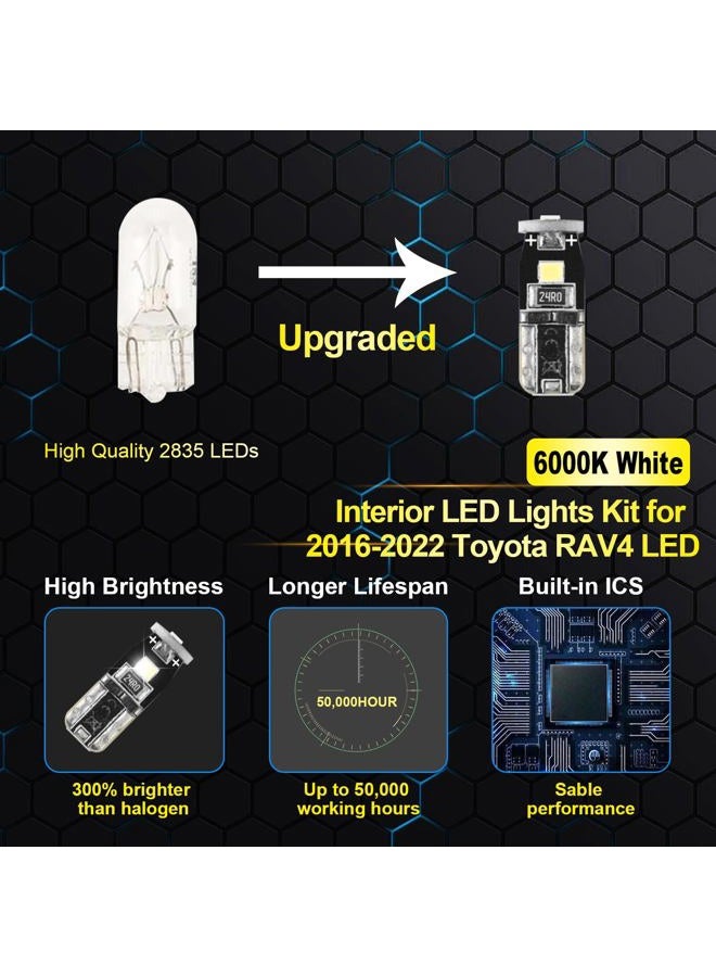 EASY EAGLE LED Interior Car Lights for Toyota-RAV4-2016-2022: 8 Piece Kit White LED Light Bulbs - Super Bright 6000K + Install Tool - Image 3