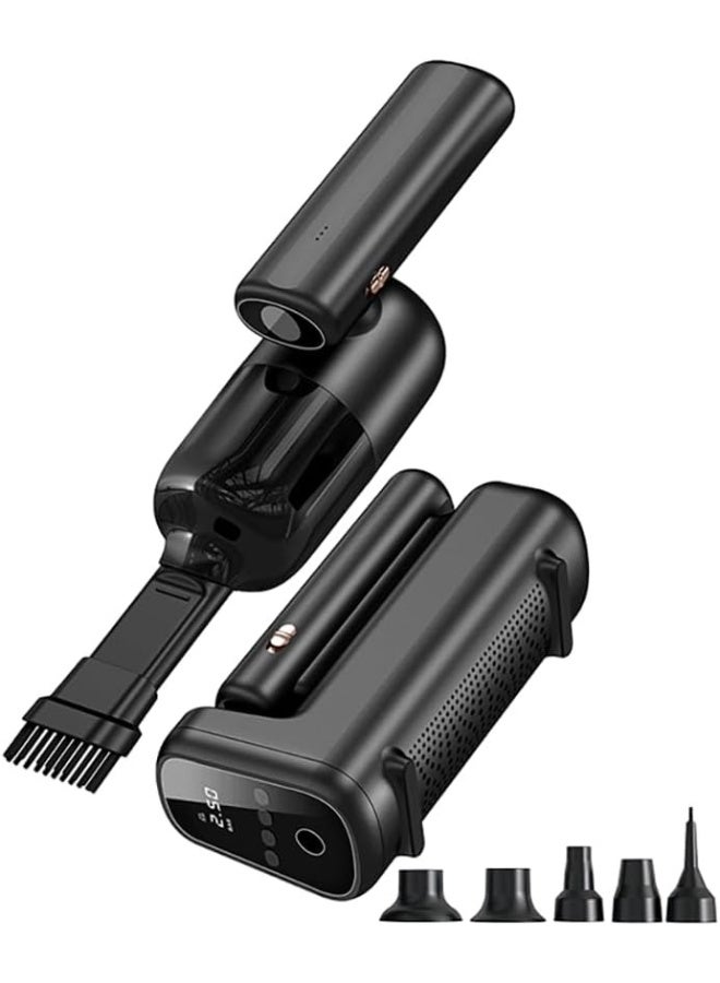 WIWU 5-in-1 Vacuum Cleaner & Air Pump with Light – Black - Image 1