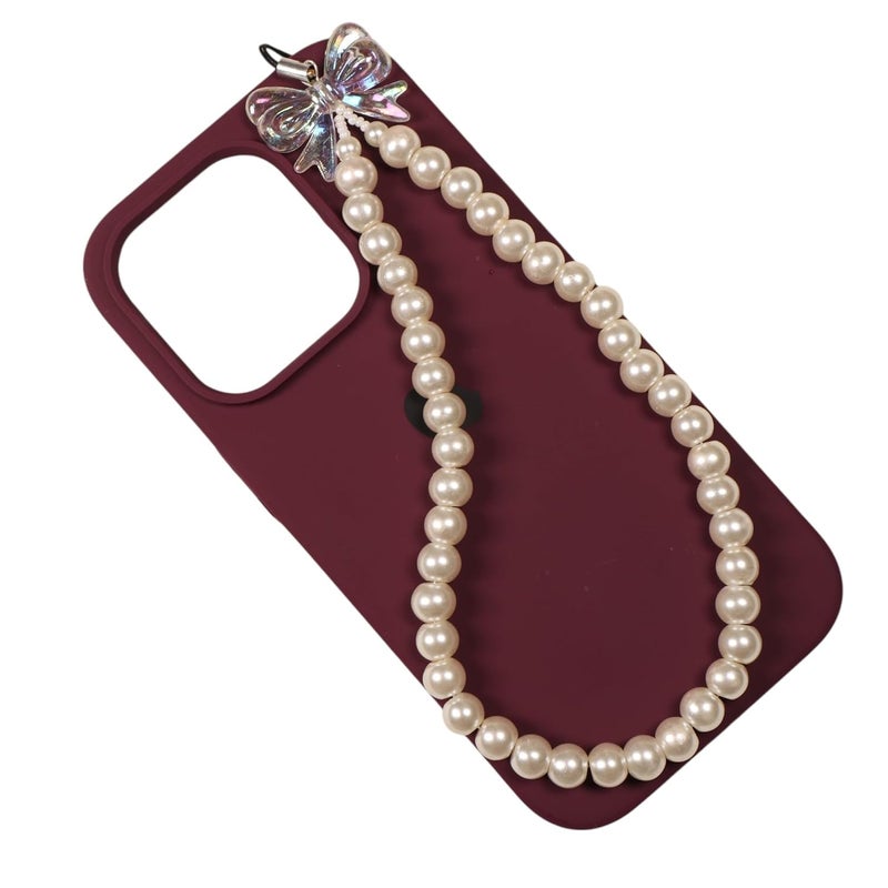 Threads & Beads phone charm with ovel cut beads and single butterfly, stylish mobile charm - Image 1