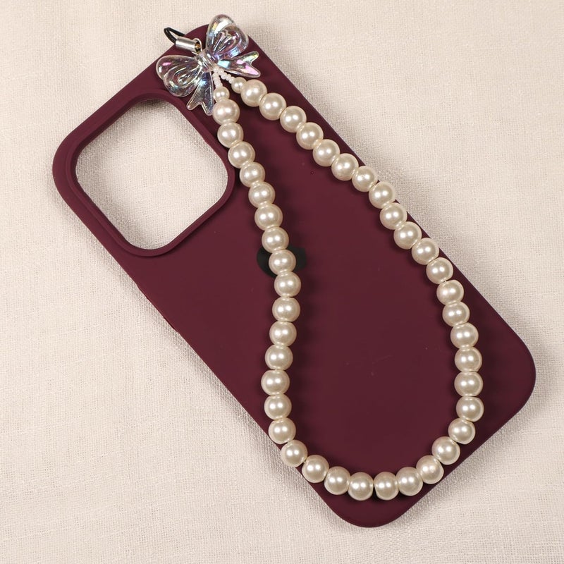 Threads & Beads phone charm with ovel cut beads and single butterfly, stylish mobile charm - Image 5
