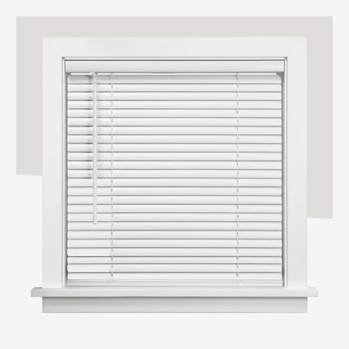 CHICOLOGY Cordless Mini Blinds 1 Inch Vinyl Window Blinds Room Darkening Privacy Easy Install with Adhesive Brackets Child Safe for Windows Doors Campers Midnight White12 W x 36 H - Image 1
