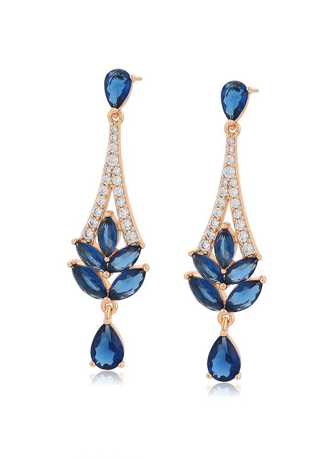 Elegant Gold Plated Earrings - Studded with Zirconia Stones (White - Navy Blue) - pzsku/Z37394C27F97DE85298A4Z/45/_/1727027457/125c9175-86da-4a40-b836-33fe64d5a797