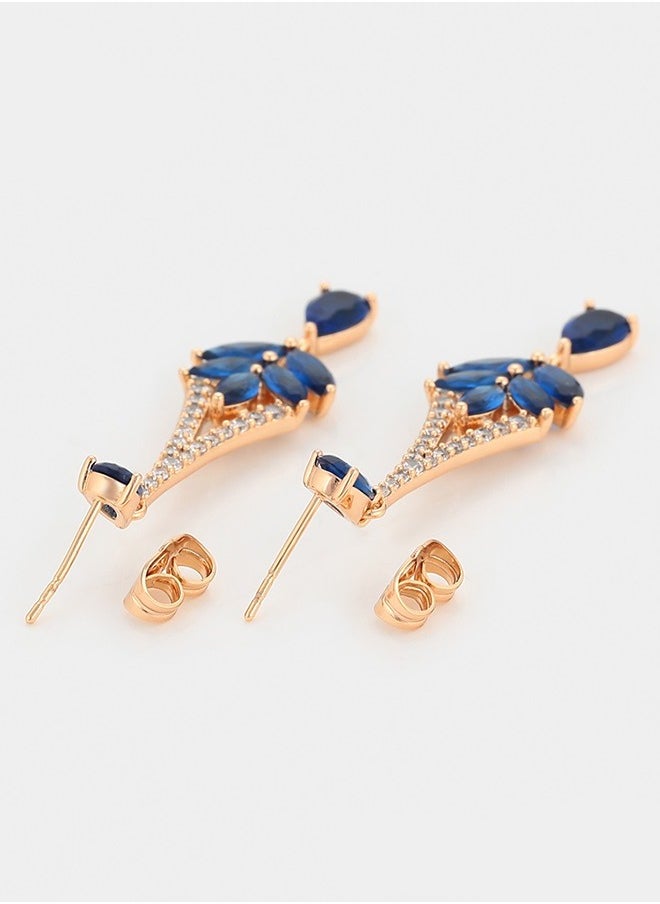 Elegant Gold Plated Earrings - Studded with Zirconia Stones (White - Navy Blue) - pzsku/Z37394C27F97DE85298A4Z/45/_/1727027475/f4e6d443-073d-4158-89aa-a60b06cf1361