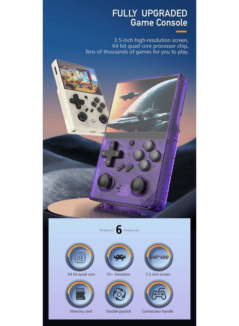 RS35 plus Handheld Game Console – 3.5" IPS Screen Linux EmuELEC System Retro Game Player with 20000+ Classic Games 64G TF Card (White) - Image 4