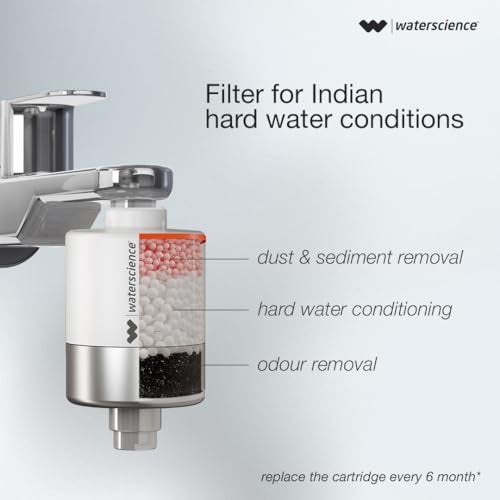 WaterScience Tap and Shower Filter For Hard Water | Water Softener For Bathroom | with Set of Metal Adaptors - Image 2