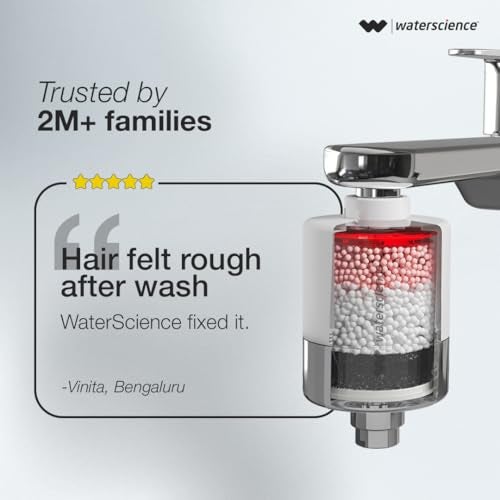 WaterScience Tap and Shower Filter For Hard Water | Water Softener For Bathroom | with Set of Metal Adaptors - Image 5