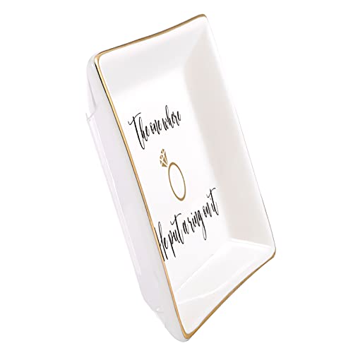 JOYIMARR Engagement Gifts for Women Ring Dish Tray - Bride to Be Newly Engaged Gifts-The One Where He Put A Ring On It - Funny Wedding Gift - Image 3