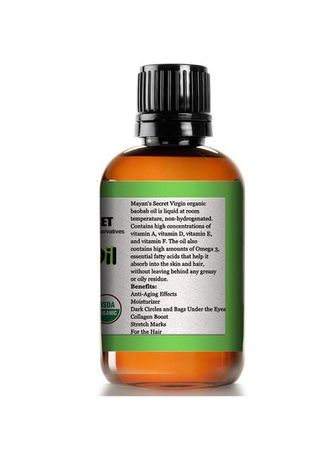 Mayan's Secret Mayan's Secret - 4oz Organic Baobab Oil for Hair - Non-GMO and Vegan-Friendly Oil for Daily Use Dark Glass Bottle Cold Pressed and Unrefined  - Image 3
