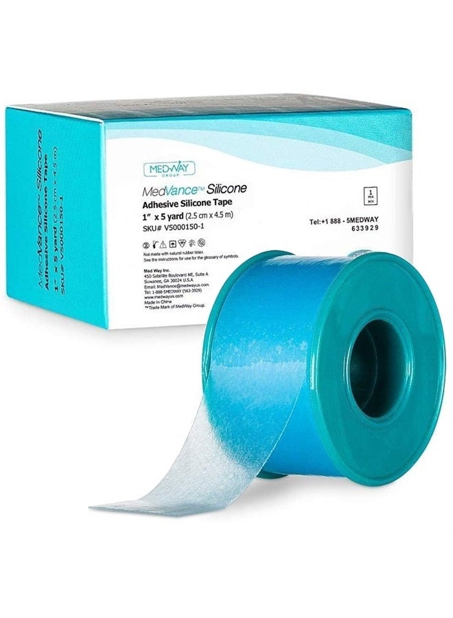 MedVance Soft Silicone Tape with Perforation for Easy Cut Size - 1" Width (1 Pack, 5 Yards) - Image 1