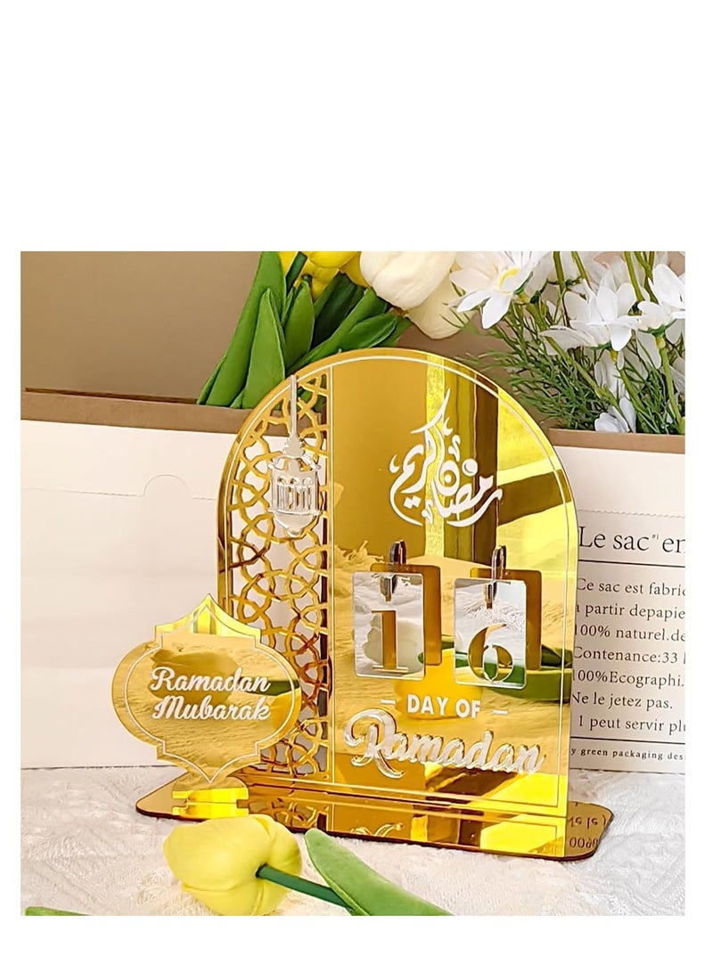 تقويم رمضان - ديكورات رمضان للمنزل تقويم العد التنازلي لرمضان DIY ديكورات رمضان المبارك تقويم رمضان 2025 ديكورات عيد مبارك ديكور طاولة رمضان - Image 1