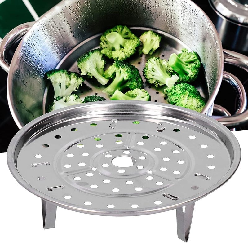 VALAJOGI 2 Pcs Round Steaming Rack Stainless Steel Steamer Tray Food Steamer Rack Kitchen Cooking Pot Tray Detachable VShaped Stand Expandable Plate SmallCOMBO - Image 4