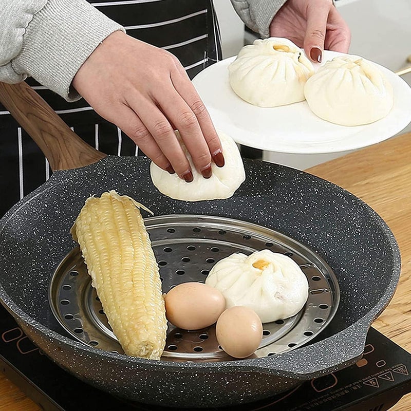 VALAJOGI 2 Pcs Round Steaming Rack Stainless Steel Steamer Tray Food Steamer Rack Kitchen Cooking Pot Tray Detachable VShaped Stand Expandable Plate SmallCOMBO - Image 3