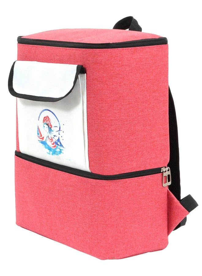 Anemoss Insulated Backpack with 2 Compartments 17L, Soft Cooler Lunch Box Bag, Waterproof Double Deck Insulated Lunch Bag, Carrying Hot and Cold Food Drinks, Ideal for Office, School, Picnic, Camping, Made in Turkey  - Image 3