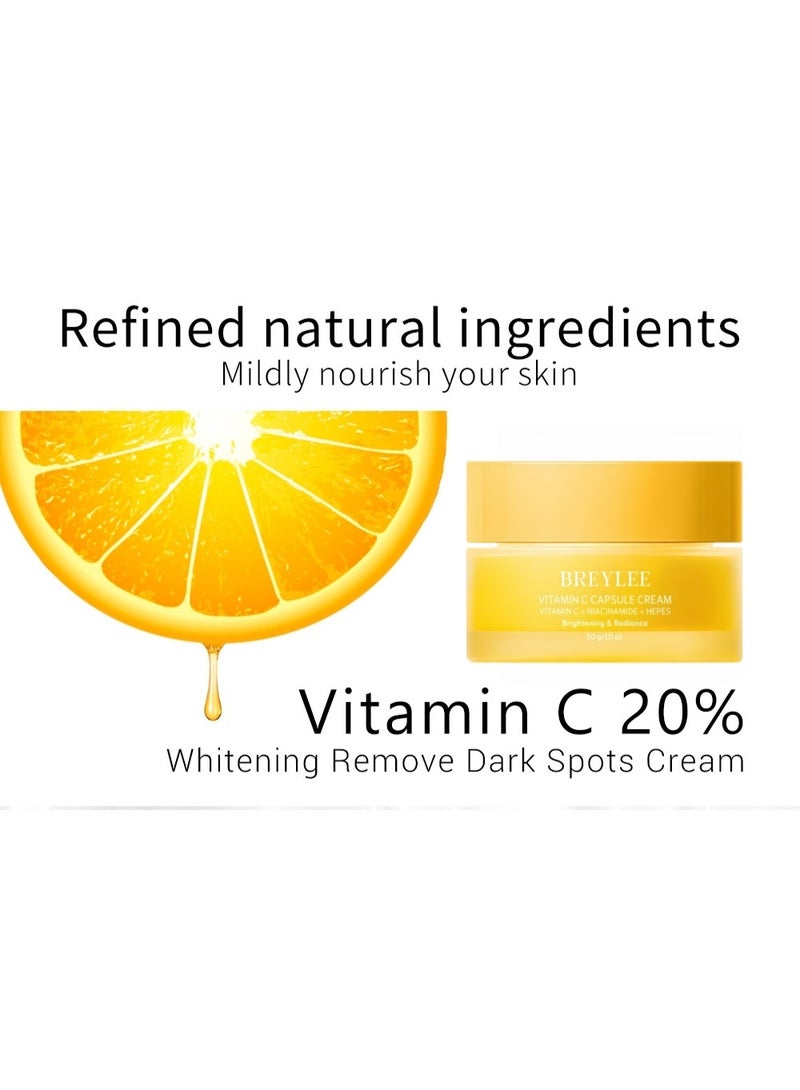 Breylee Vitamin C Capsule Cream 30g - 20% Vitamin C + Niacinamide Brightening Face Cream, Anti-Oxidant, Reduce Dark Spots & Melanin, Hydrate & Radiant Skin for All Skin Types - Image 2