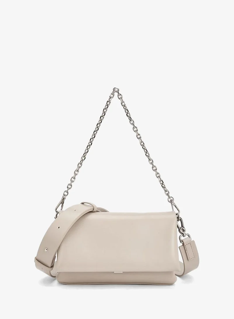 سيليست Textured Shoulder Bag With Chain Strap
