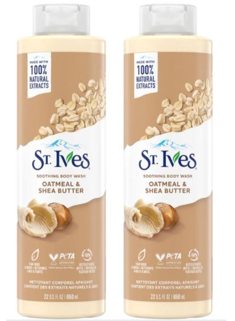 سانت آيفز غسول الجسم المهدئ بالشوفان وزبدة الشيا 650 مل قطعتين - Image 1