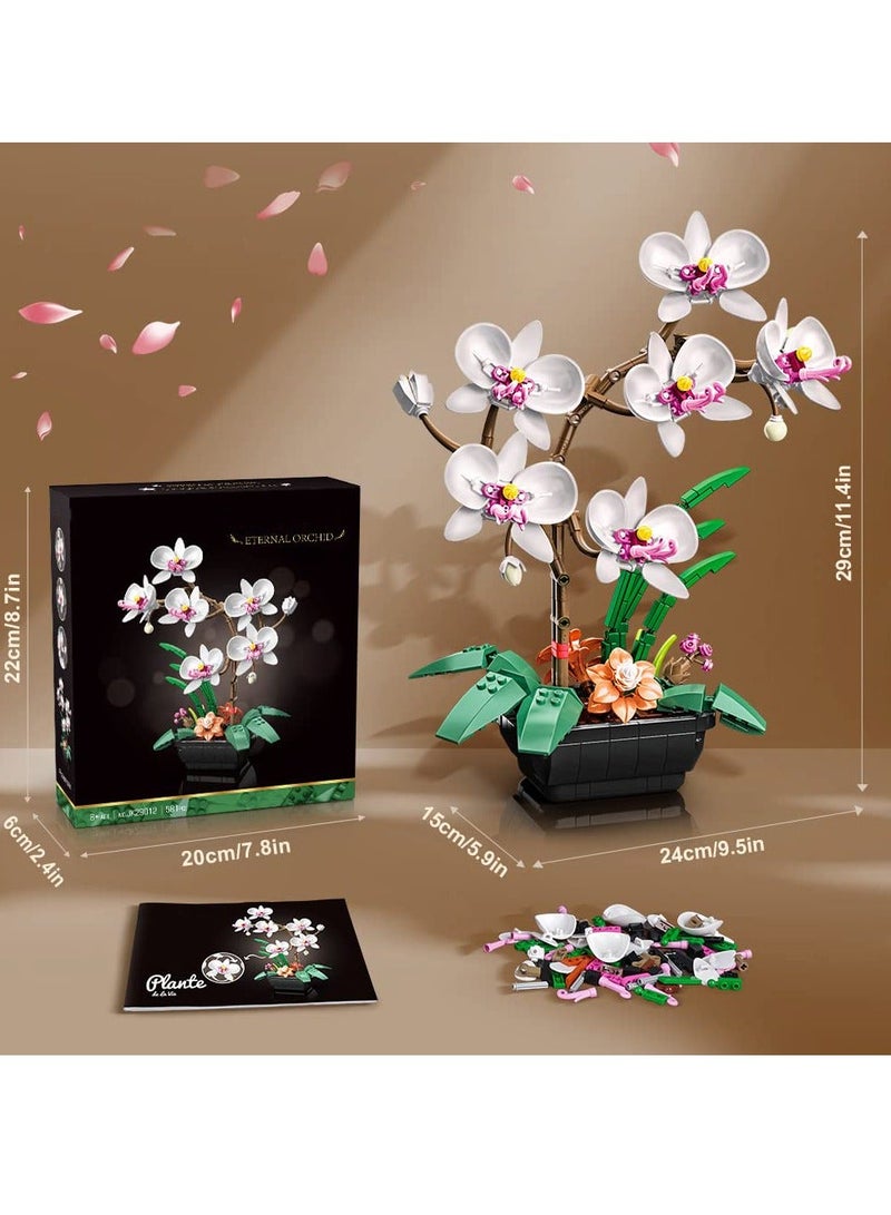 Orchid Flowers Building Kit 581 Pieces Creative Gift Botanical Collection Blocks