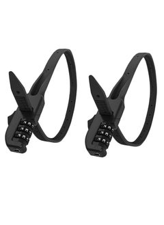 SYOSI 2Pcs Zip Tie Bike Lock Lightweight Combination Bicycle Lock Small Cable Lock 3 Digit Security Tie Outdoor Equipment Cable Lock for Bikes Refrigerators Helmets Luggage Skis Black  - Image 1