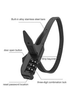 SYOSI 2Pcs Zip Tie Bike Lock Lightweight Combination Bicycle Lock Small Cable Lock 3 Digit Security Tie Outdoor Equipment Cable Lock for Bikes Refrigerators Helmets Luggage Skis Black  - Image 5