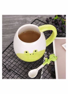 Excefore Cute Coffee Mug Frog Animal Ceramic Coffee Mug with Spoon Funny Mug Novelty Cup, Ceramic Mug Gift,14.11 OZ  - Image 5