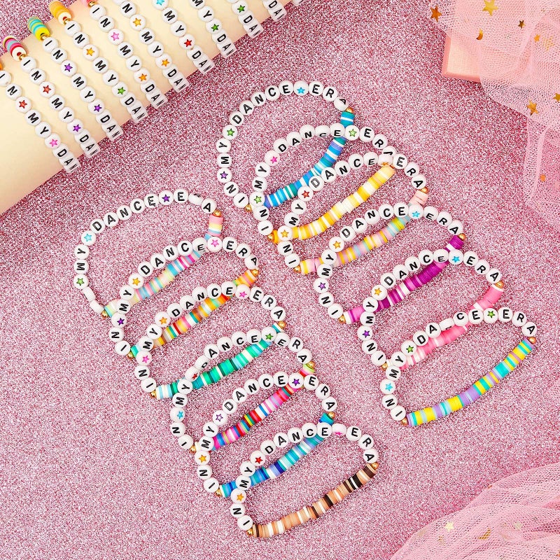 Quelay 24 Pcs Valentines Appreciation Bracelets Gift Bulk for Team Sports Dance Clay Beaded Stretchy Era Bracelets Party Gifts Volleyball Basketball Tennis Football Softball Favor(Dance) - Image 4