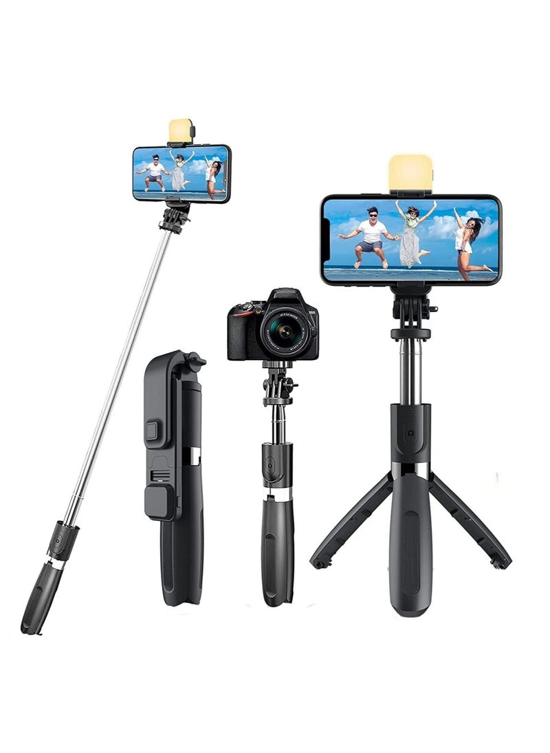 Raxoom Bluetooth Selfie Sticks with Remote and Selfie Light, 3-in-1 Multifunctional Selfie Stick Tripod Stand Mobile Stand Compatible with All Phones - Image 1