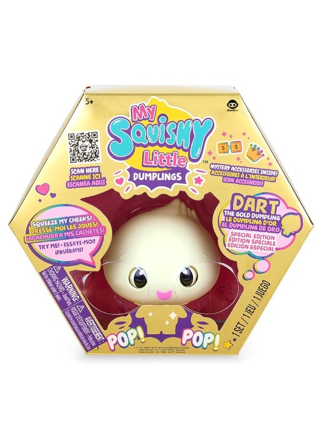 WowWee - My Squishy Little Golden Dumpling â€“ Interactive Doll Collectible with Accessories â€“ Dart (Gold) - Image 1