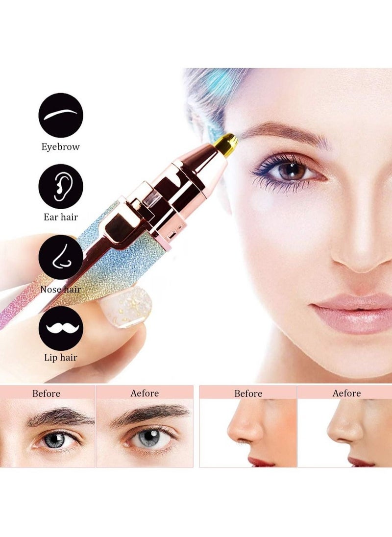 2 in 1 Eyebrow Trimmer & Facial Hair Remover for Women, Rechargeable Eyebrow Razor and Painless Hair Removal - Image 3