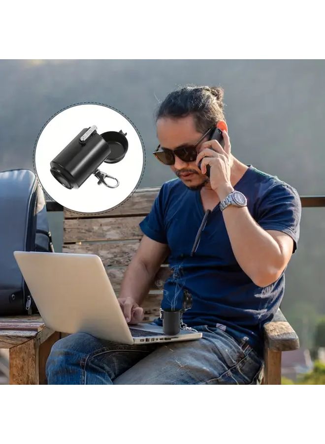 Blue Portable Metal Ashtray With Lid For Car Home Office Travel Easy Clean Gift - Image 5