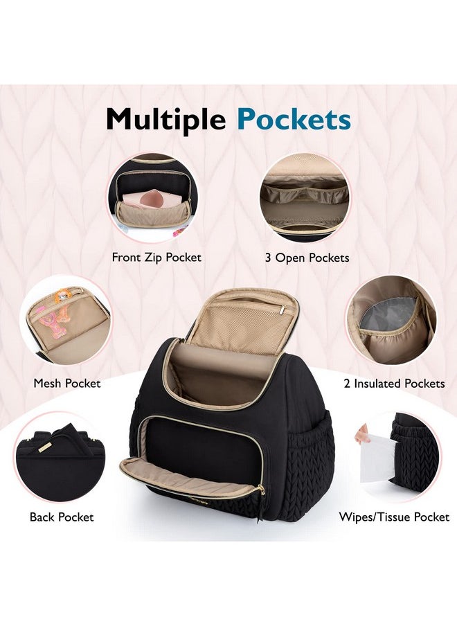 MOMMORE - Diaper Bag Small Diaper Backpack Stylish Baby Maternity Bags Travel Backpacks With Insulated Pockets Changing Pad Stroller Straps - Image 1