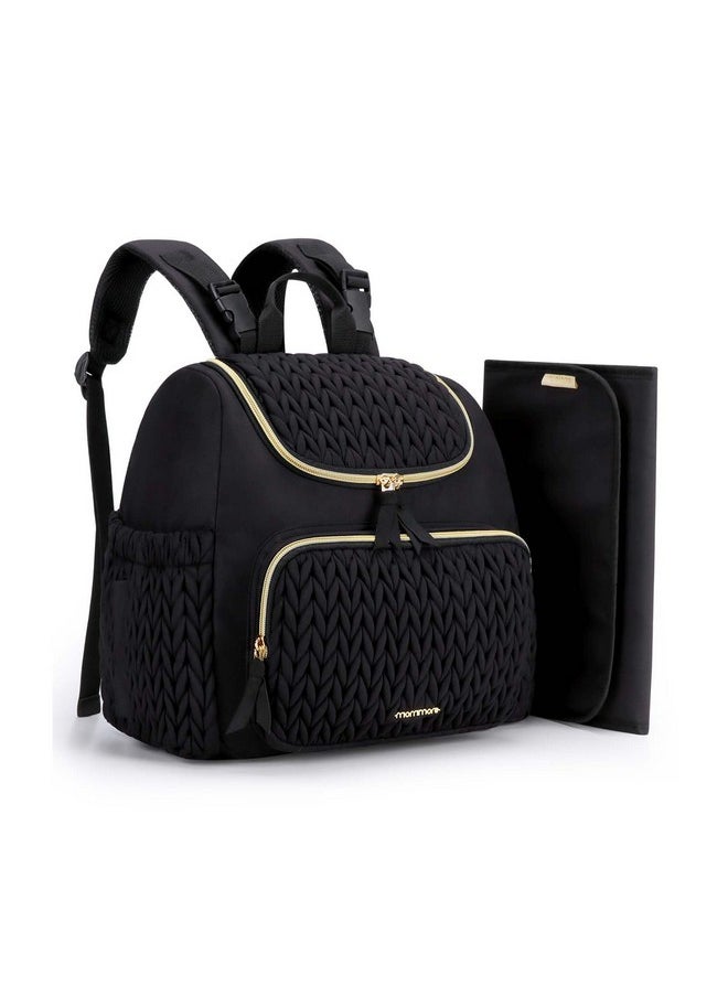 MOMMORE - Diaper Bag Small Diaper Backpack Stylish Baby Maternity Bags Travel Backpacks With Insulated Pockets Changing Pad Stroller Straps - Image 1