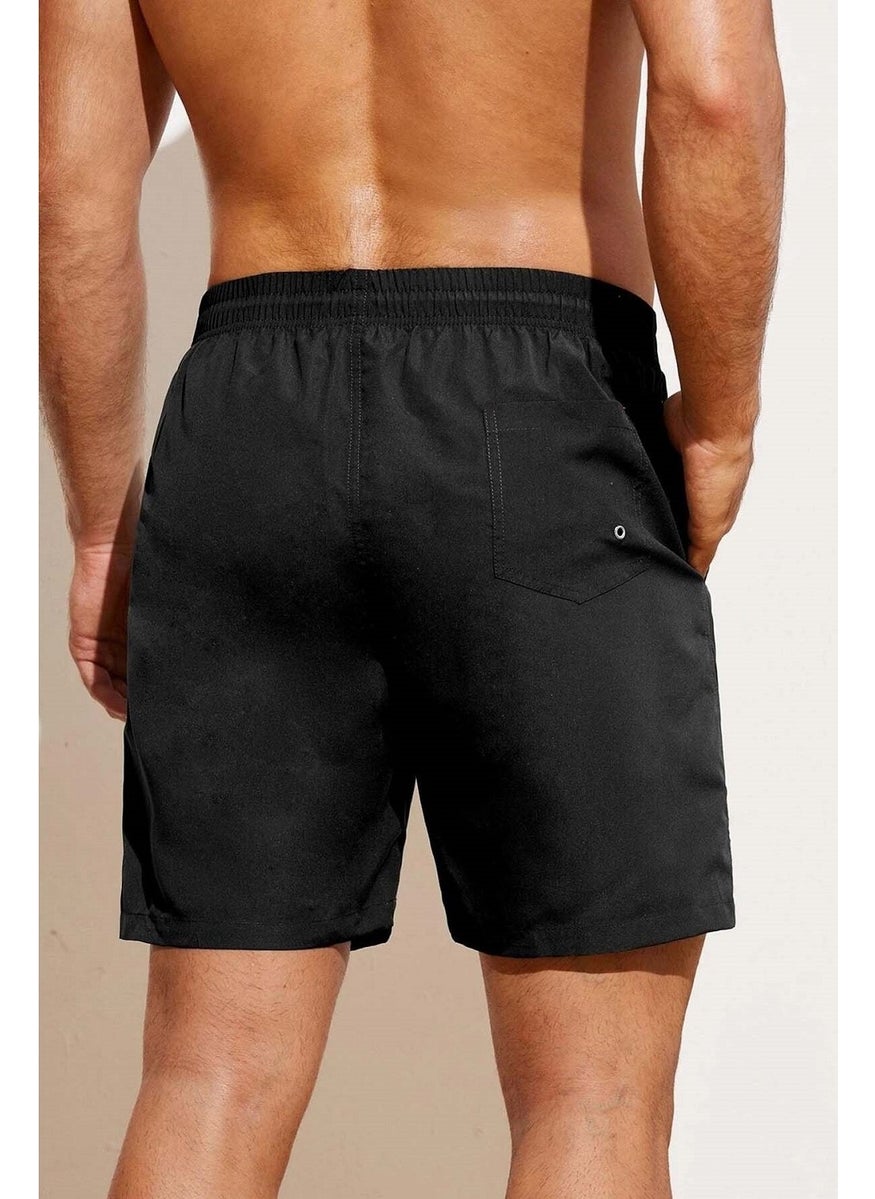 Angelsin Men's Basic Standard Size Swimsuit with Pockets Swim Shorts  - Image 2