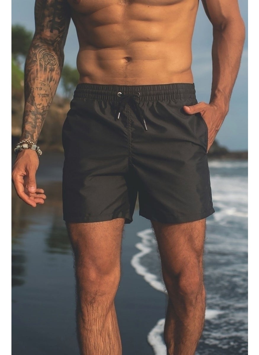 Angelsin Men's Basic Standard Size Swimsuit with Pockets Swim Shorts  - Image 1