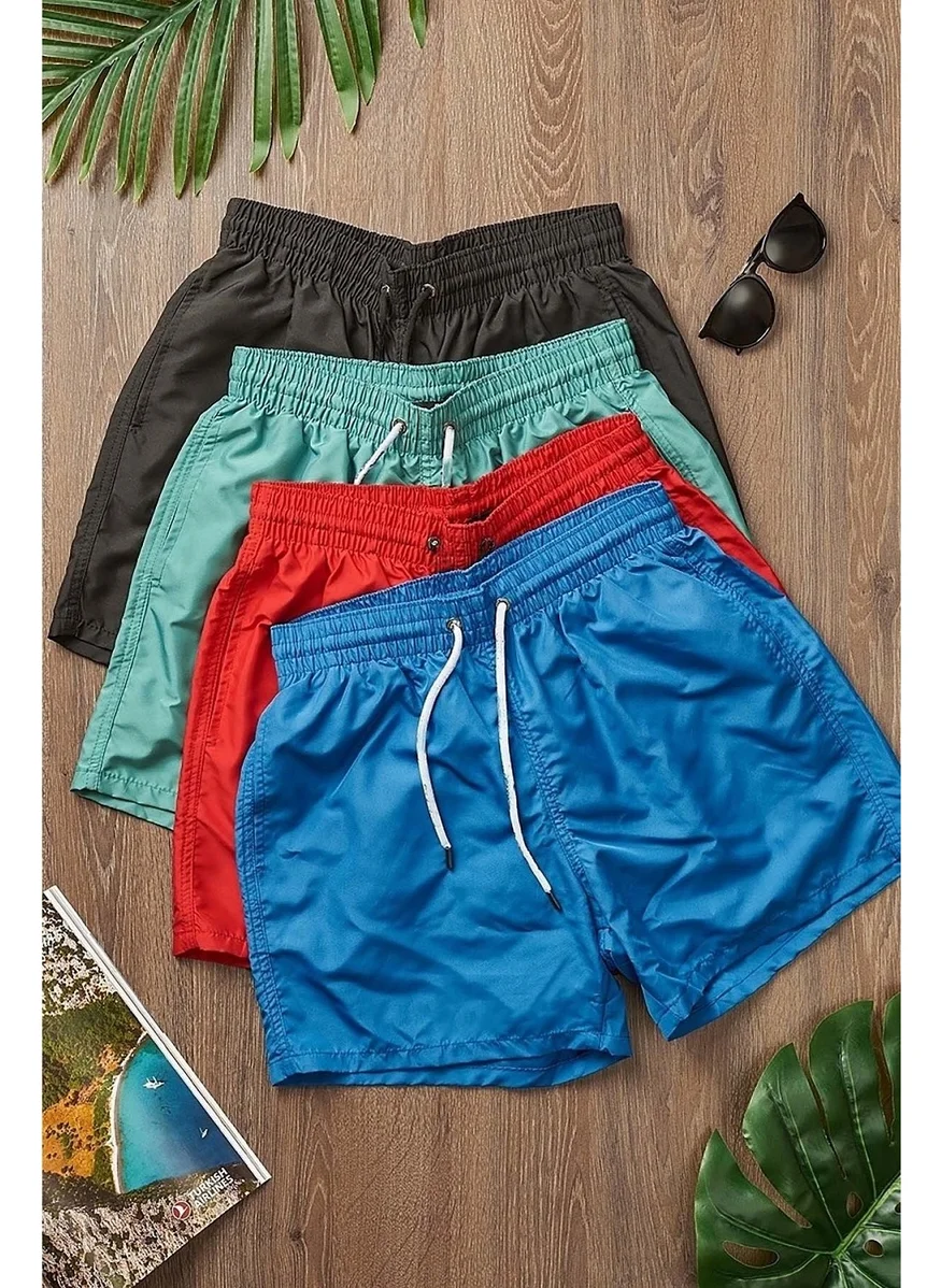 Angelsin Men's Basic Standard Size Swimsuit with Pockets Swim Shorts