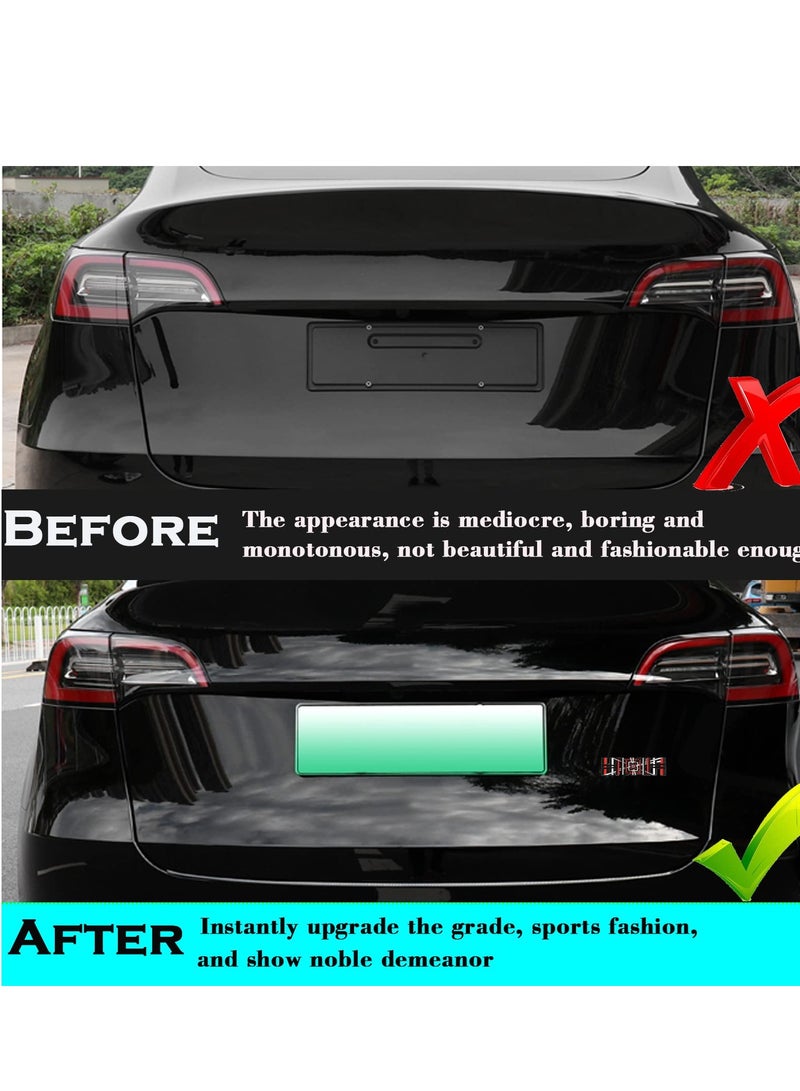 Excefore 3D Alloy Plaid Badge, 3D Metal Emblem Sticker for Tesla Model 3 and Model Y Emblem Plaid, Front Hood Badge Decal & Rear Trunk Logo, Compatible for Tesla Model 3 Y X S (Black Red) - Image 4